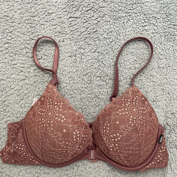PINK Victoria's Secret Other - PINK VICTORIA'S SECRET Date Super Push Up Bra Women's 34B Front Closure Cocoa